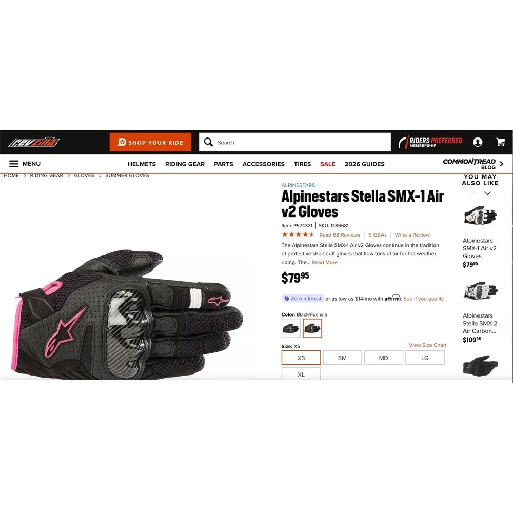 Alpinestars Stella SMX-1 Air v2 Gloves XS